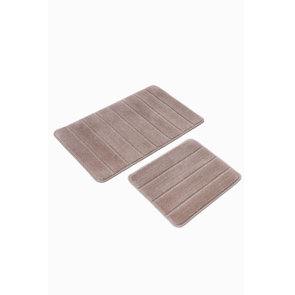 Barna fürdőszobai kilépő szett 2 db-os 50x80 cm Yeni Cizgli – Foutastic