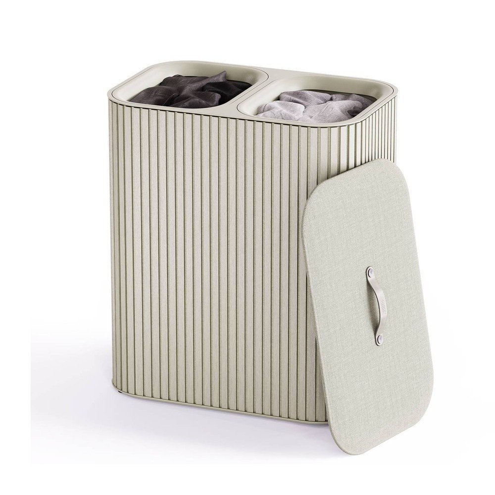 Bézs bambusz szennyeskosár 2x45 l Tota Luxe – Joseph Joseph