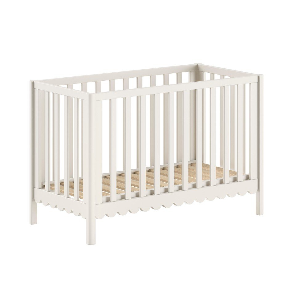 Bézs borovi fenyő babaágy állítható magassággal 60x120 cm Swingo – Vipack