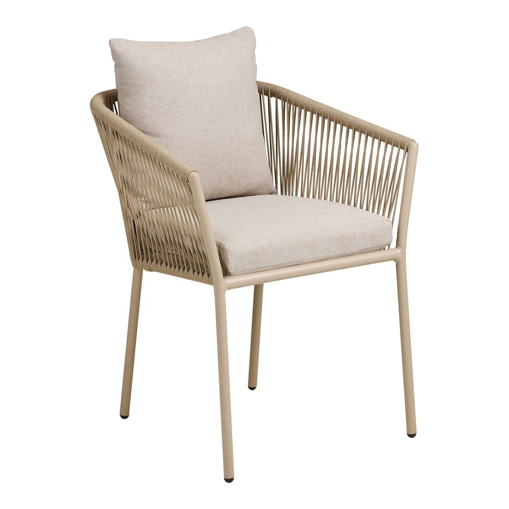 Bézs fém-párnázott kerti szék Salerno – House Nordic