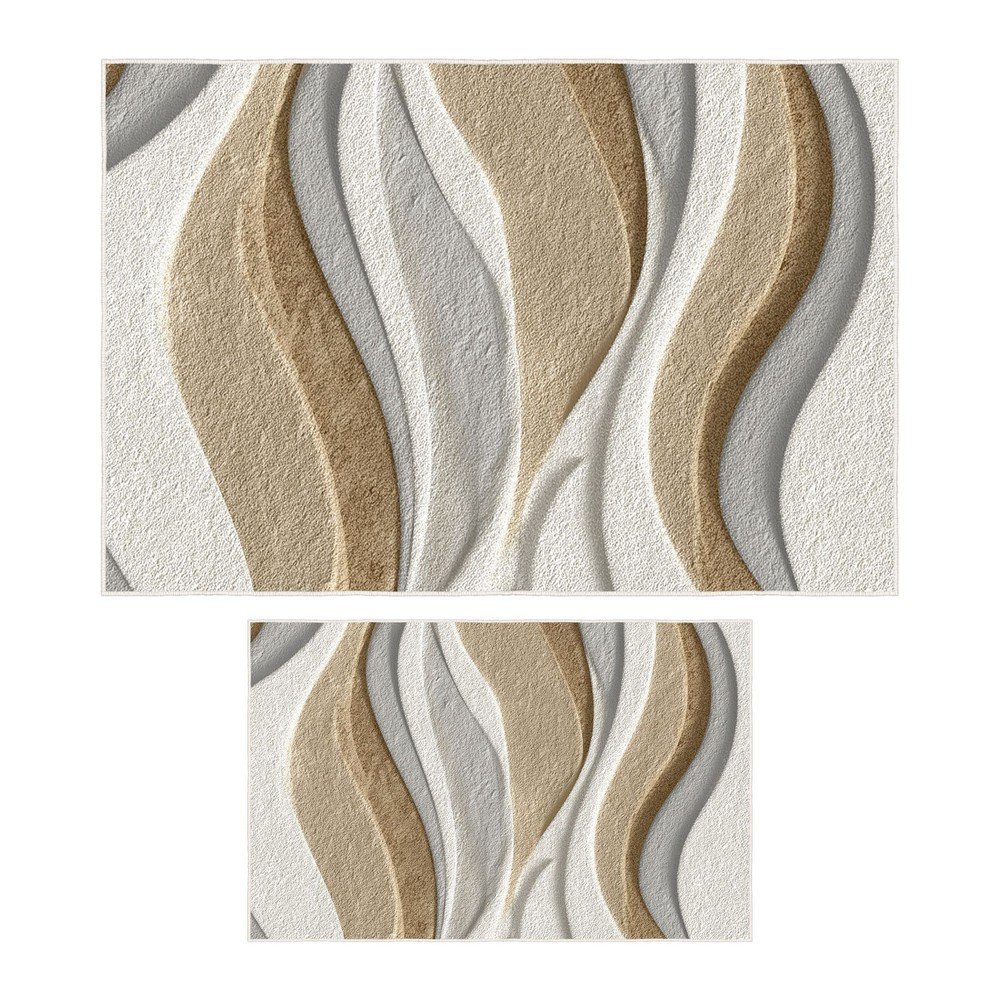 Bézs fürdőszobai kilépő szett 2 db-os 60x100 cm – Foutastic