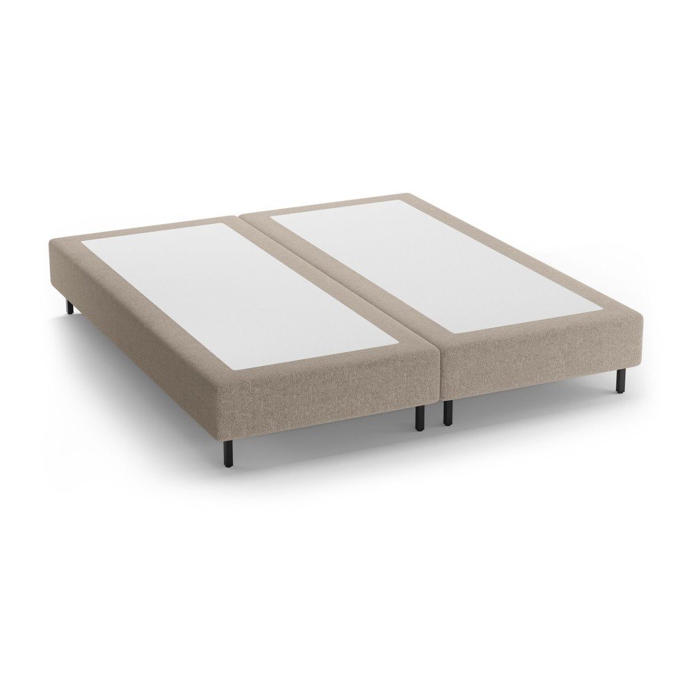 Bézs kárpitozott franciaágy ágytámla nélkül 160x200 cm Whale – Micadoni