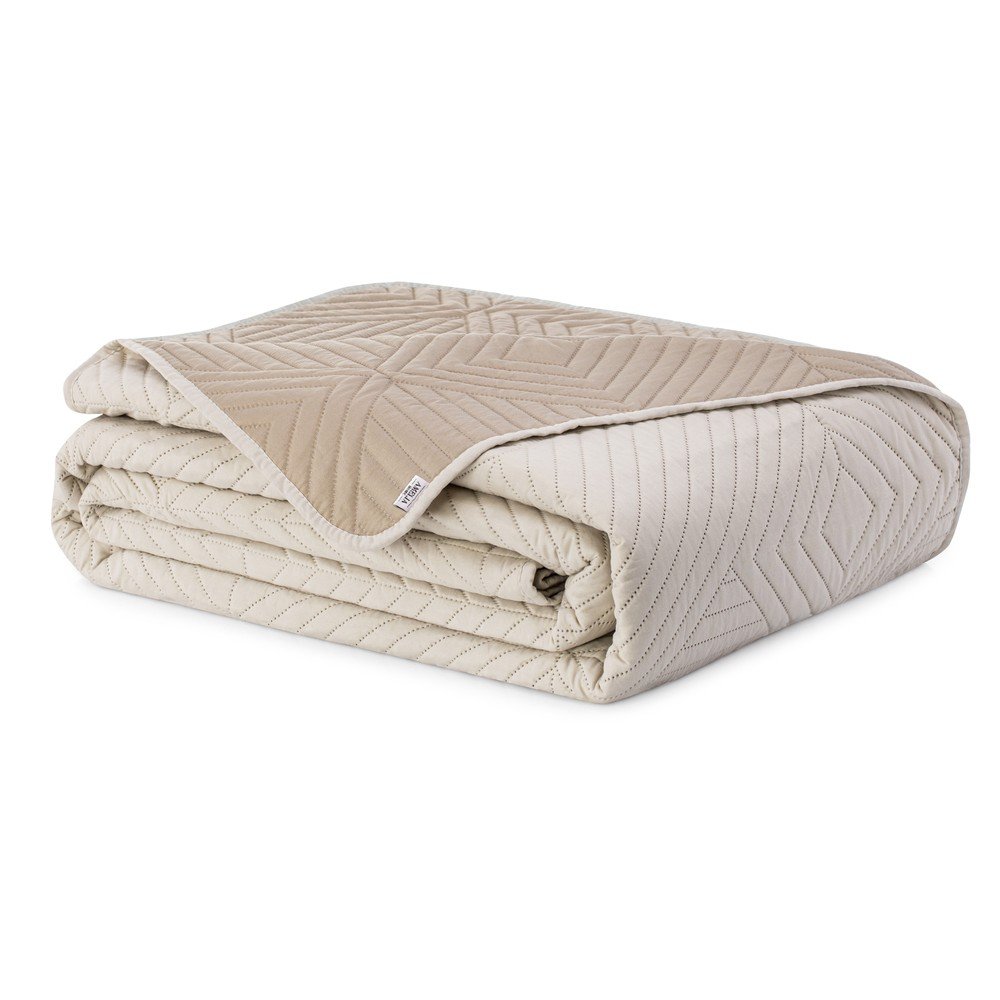 Bézs mikroszálas steppelt ágytakaró 240x260 cm Softa – Restilo
