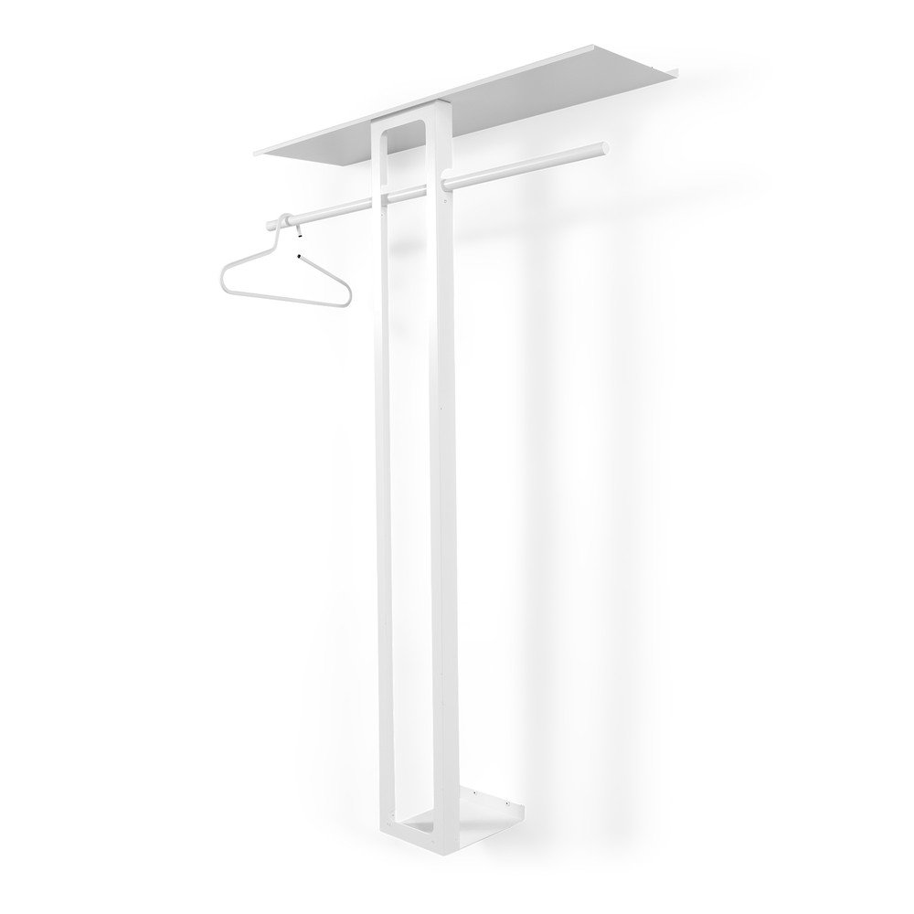 Fehér acél fali fogas polccal 100 cm Luno Large – Spinder Design
