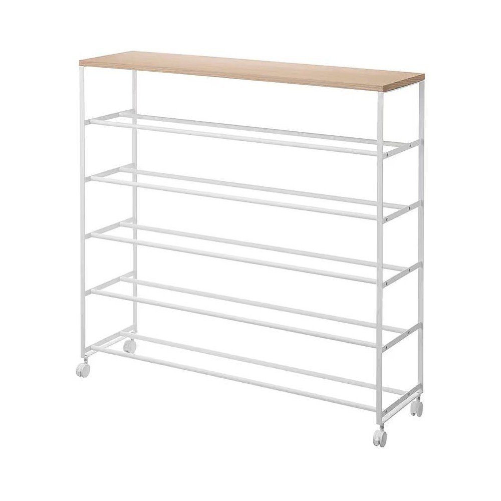 Fehér fém cipőtartó állvány 90