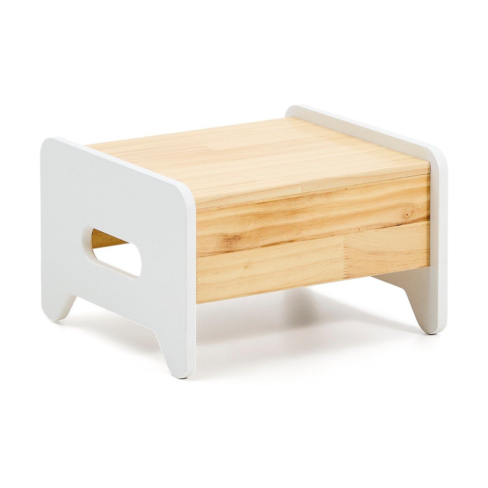 Fehér-natúr színű borovi fenyő fellépő Cecilia – Kave Home