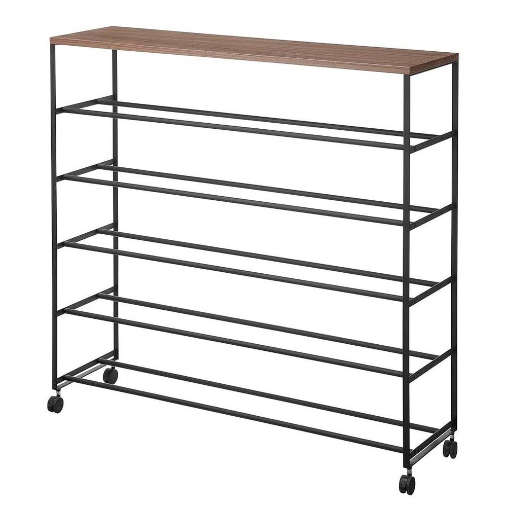 Fekete fém cipőtartó állvány 90