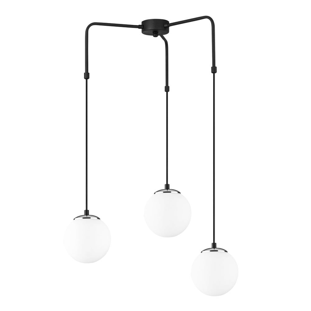 Fekete függőlámpa üveg búrával Venira – Opviq lights