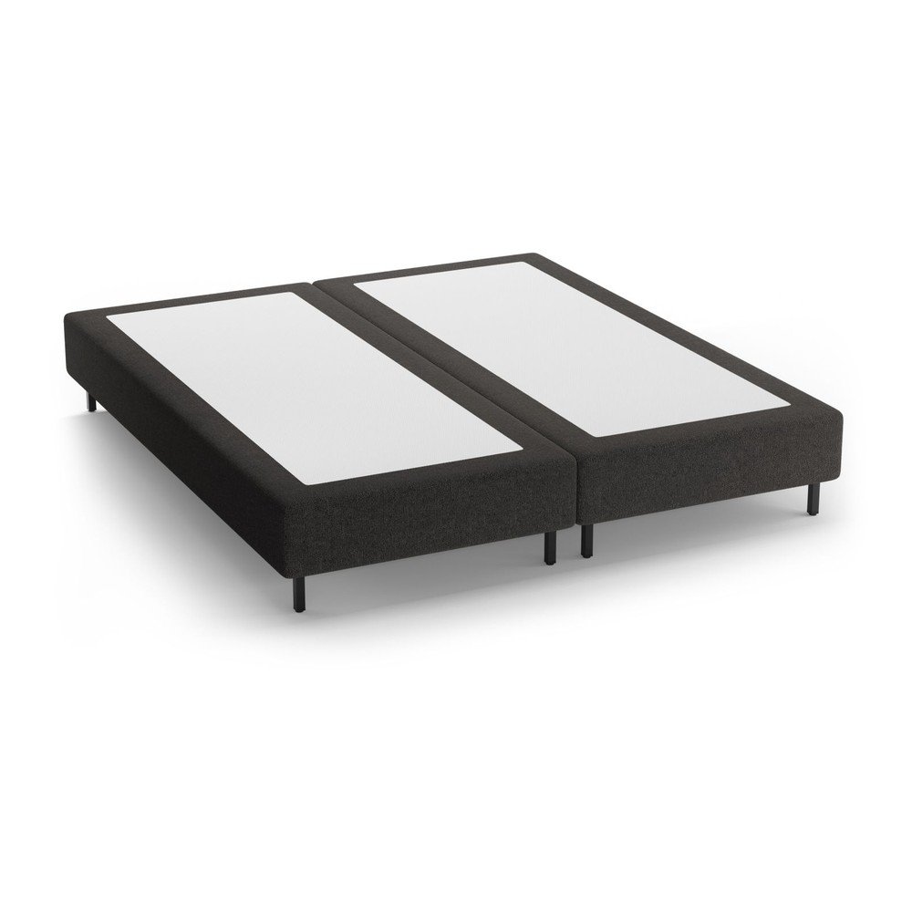 Fekete kárpitozott franciaágy ágytámla nélkül 160x200 cm Whale – Micadoni