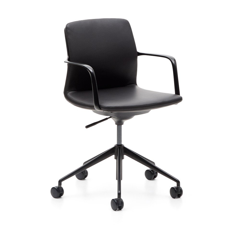 Fekete kárpitozott irodai szék Nerlan – Kave Home