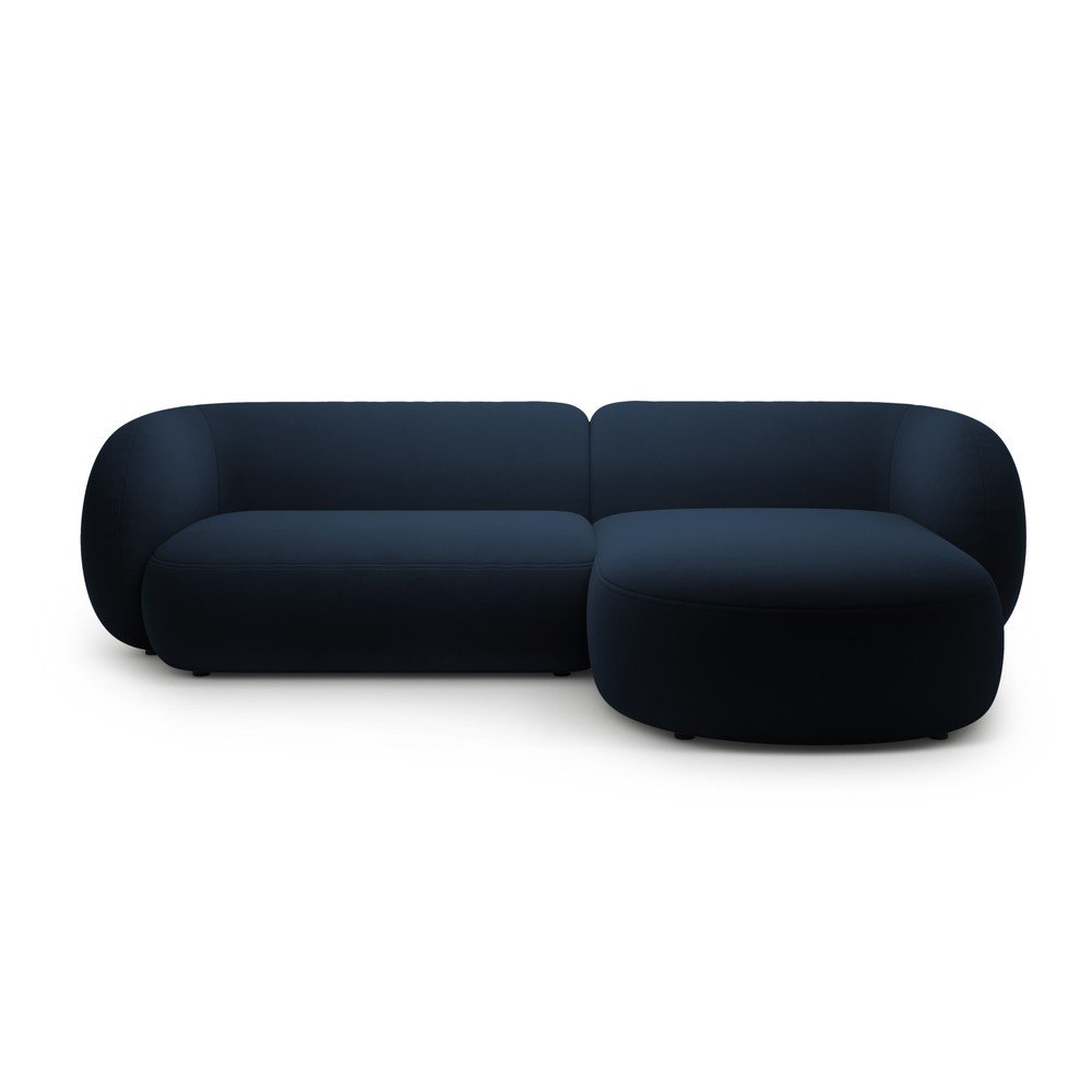 Kék bársony sarokkanapé (jobb oldali-heverő résszel) Kate – Micadoni