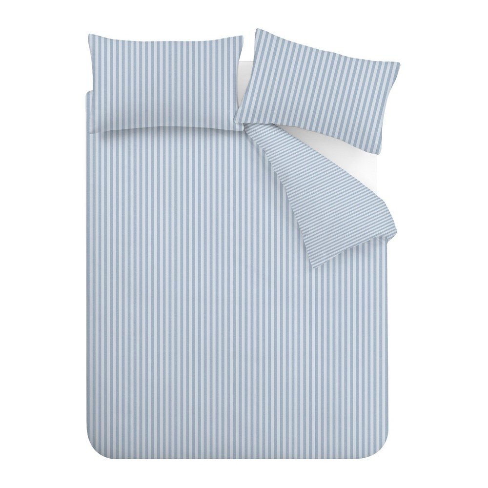 Kék egyszemélyes ágyneműhuzat 135x200 cm Epping Textured Stripe – Catherine Lansfield