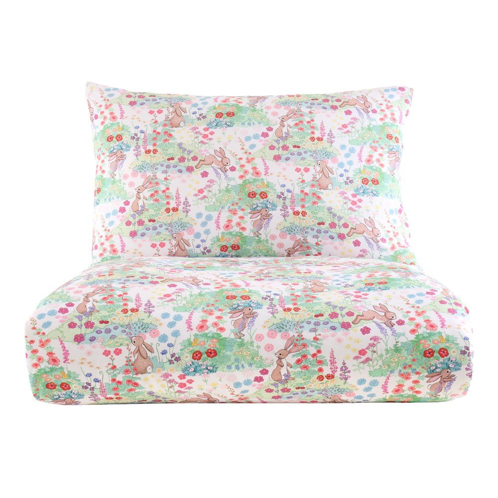 Kétszemélyes háromrészes pamut gyerek ágyneműhuzat 200x200 cm Meadow Bunnies – Belle & Boo