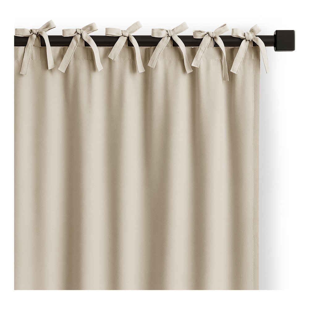 Krémszínű dimout (részleges sötétítő) függöny 140x250 cm Carli Tie – Restilo