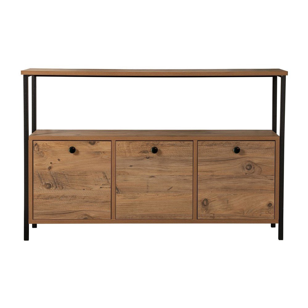 Natúr színű konzolasztal borovi fenyő dekorral 29