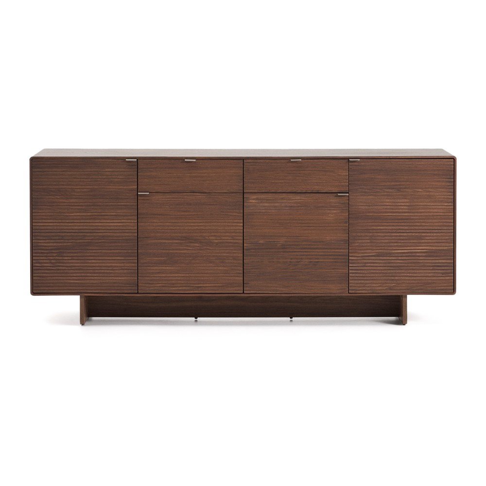 Sötétbarna komód diófa dekorral 194