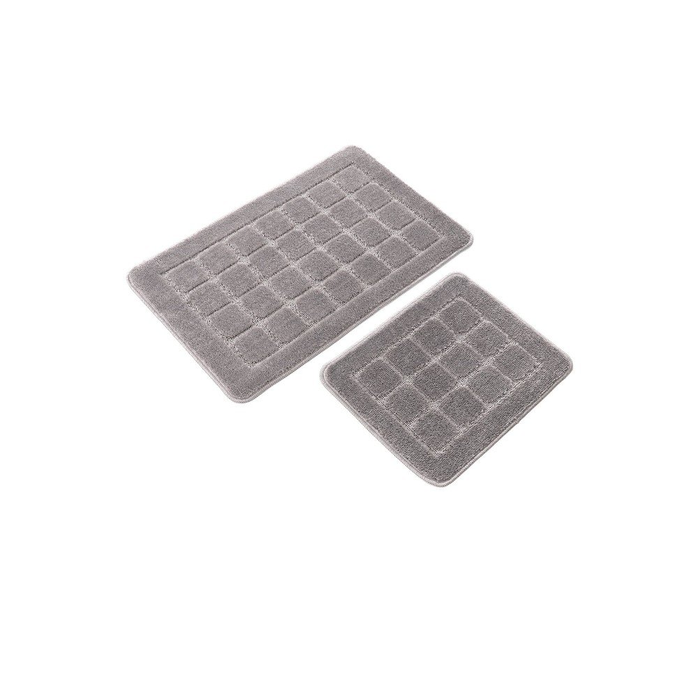 Szürke fürdőszobai kilépő szett 2 db-os 50x80 cm Kareli – Foutastic