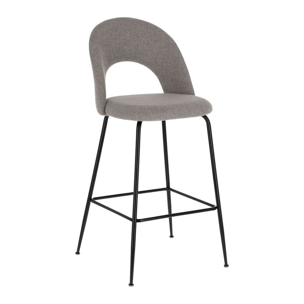 Szürke kárpitozott bárszék szett 4 db-os (ülésmagasság 63 cm) Mahalia – Kave Home