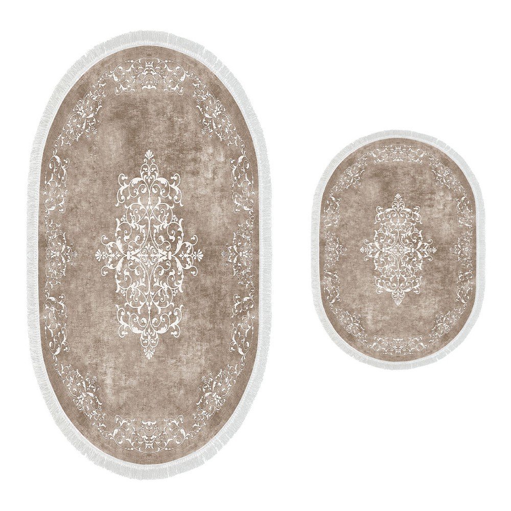 Szürkésbarna fürdőszobai kilépő szett 2 db-os 60x100 cm – Foutastic