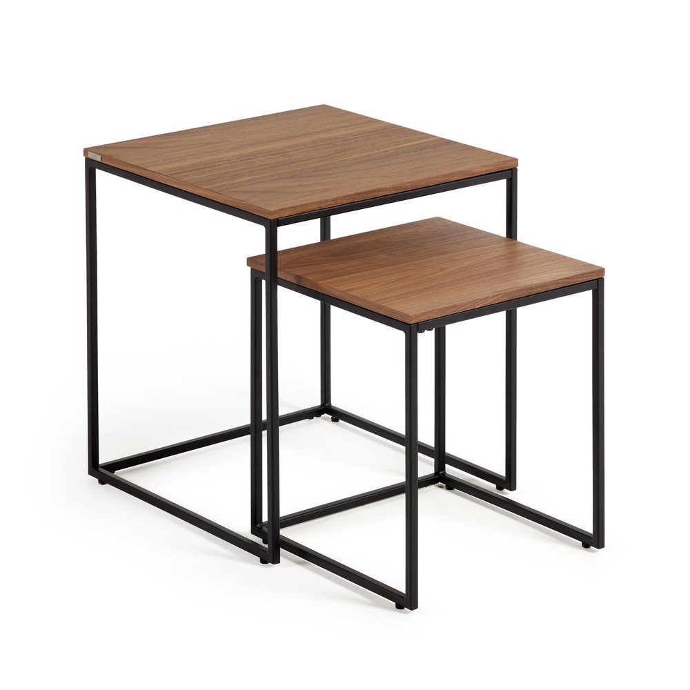 Tárolóasztal szett diófa dekoros asztallappal