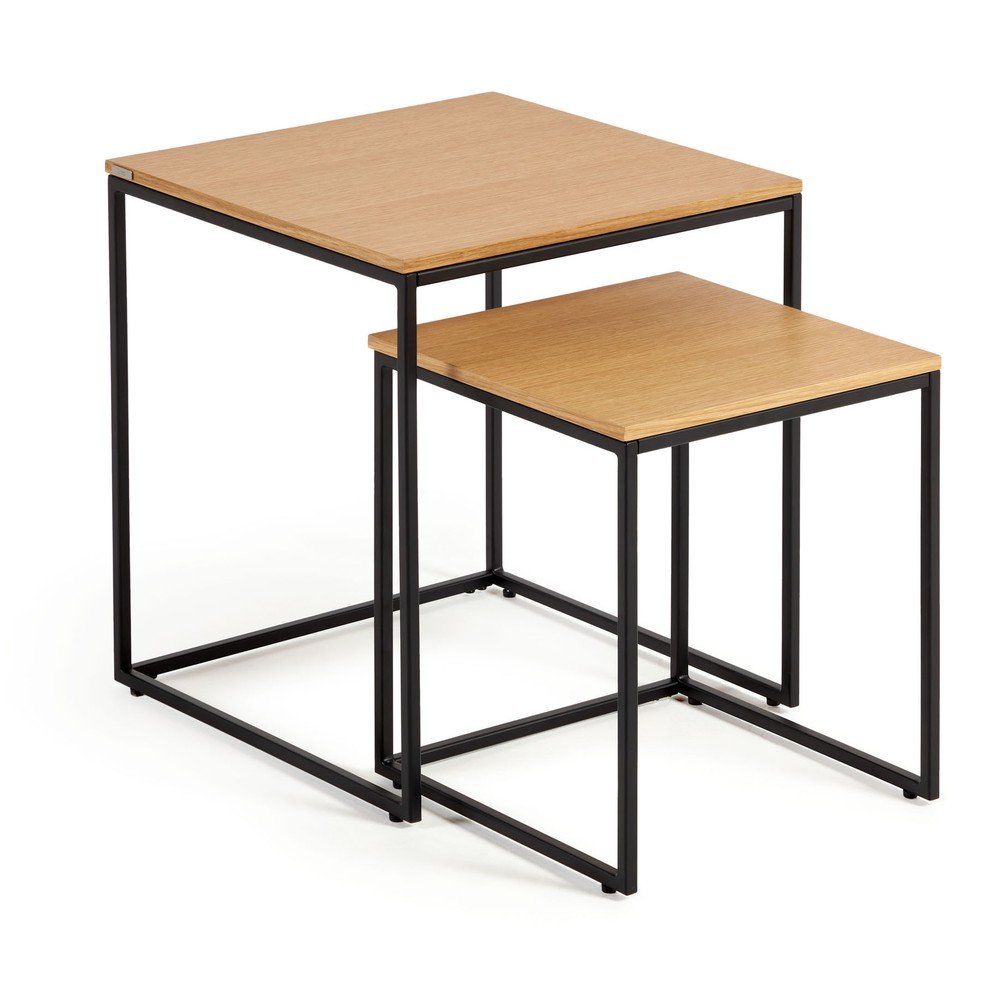 Tárolóasztal szett tölgyfa dekoros asztallappal