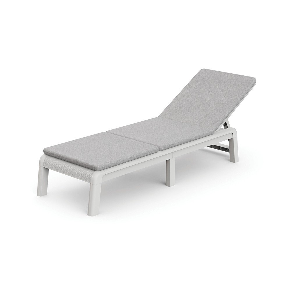 Világosszürke műanyag-párnázott állítható-összecsukható kerti napozóágy Atlas – Keter