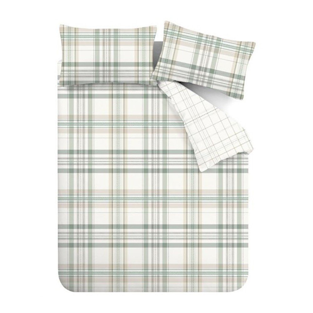 Zöld egyszemélyes ágyneműhuzat 135x200 cm Cartmel Check – Catherine Lansfield