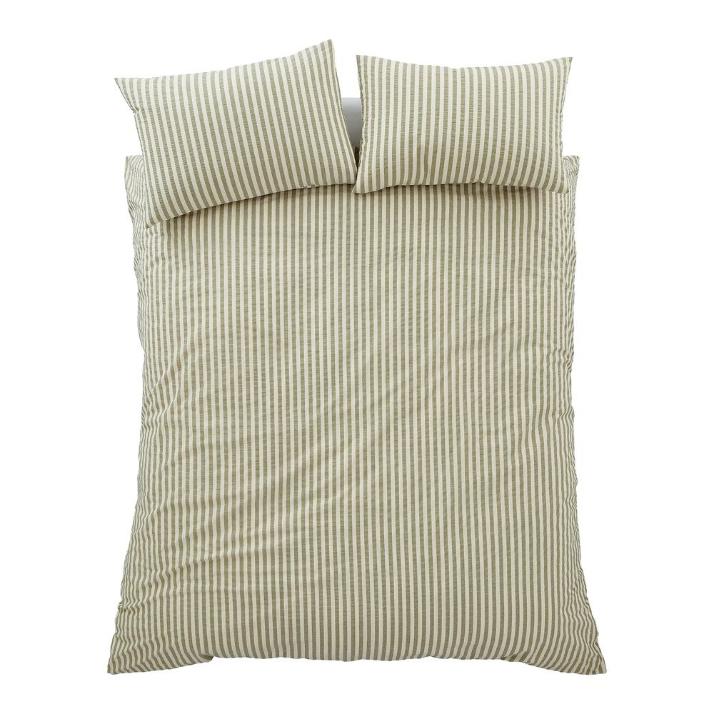 Zöld egyszemélyes ágyneműhuzat 135x200 cm Cotton Rich Woven Stripe – Pineapple Elephant