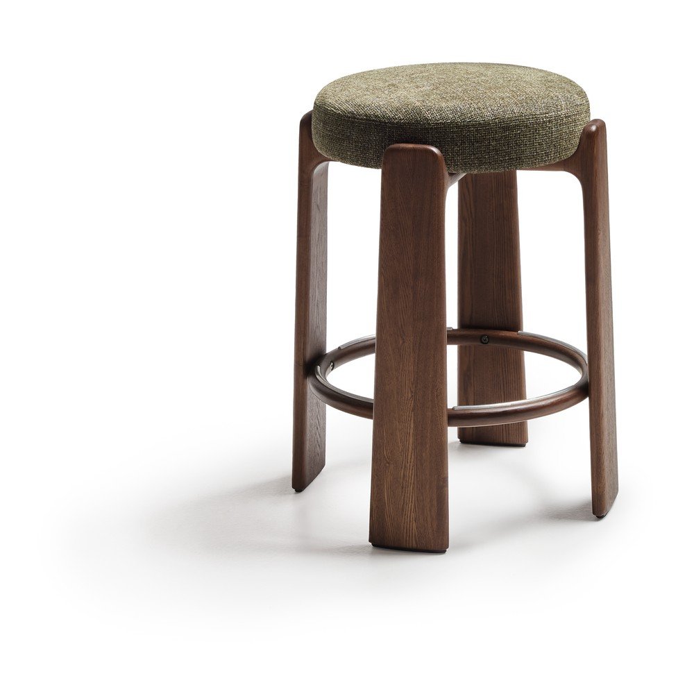 Zöld-sötét natúr színű kőrisfa bárszék (ülésmagasság 65 cm) Granite – Kave Home