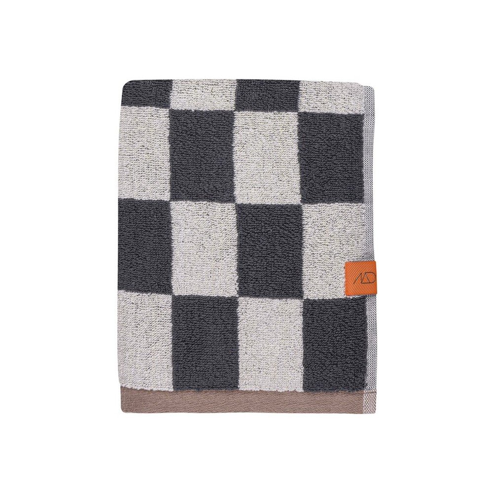 Antracitszürke-bézs frottír bio pamut törölköző 50x90 cm Retro – Mette Ditmer Denmark