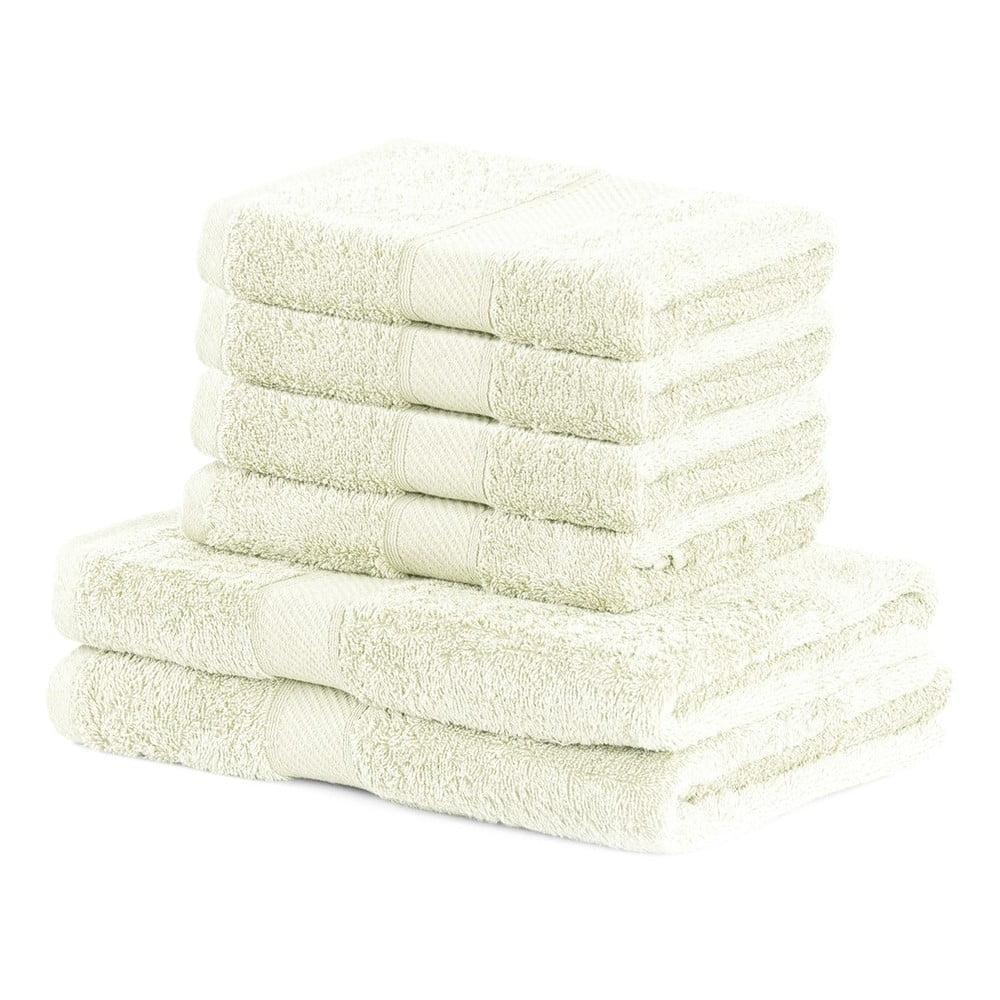 Bamby Ecru szett 2 db világosbézs fürdőlepedővel és 4 db törölközővel - DecoKing