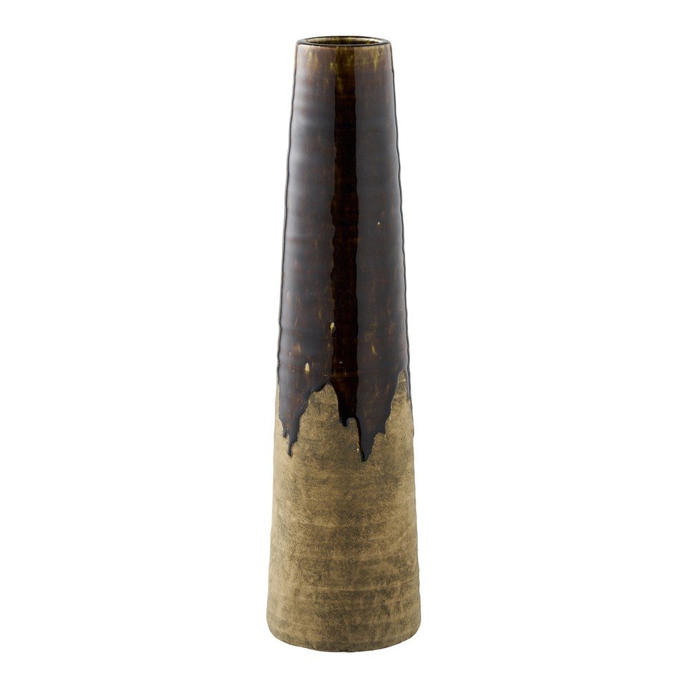 Barna kerámia magas váza (magasság 48 cm) – House Nordic