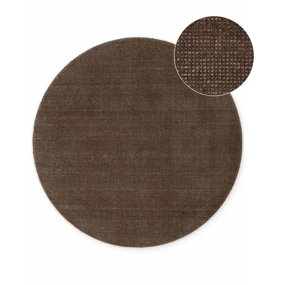 Barna kézi szövésű gyapjú kerek szőnyeg ø 200 cm Greenwich – Ted Baker