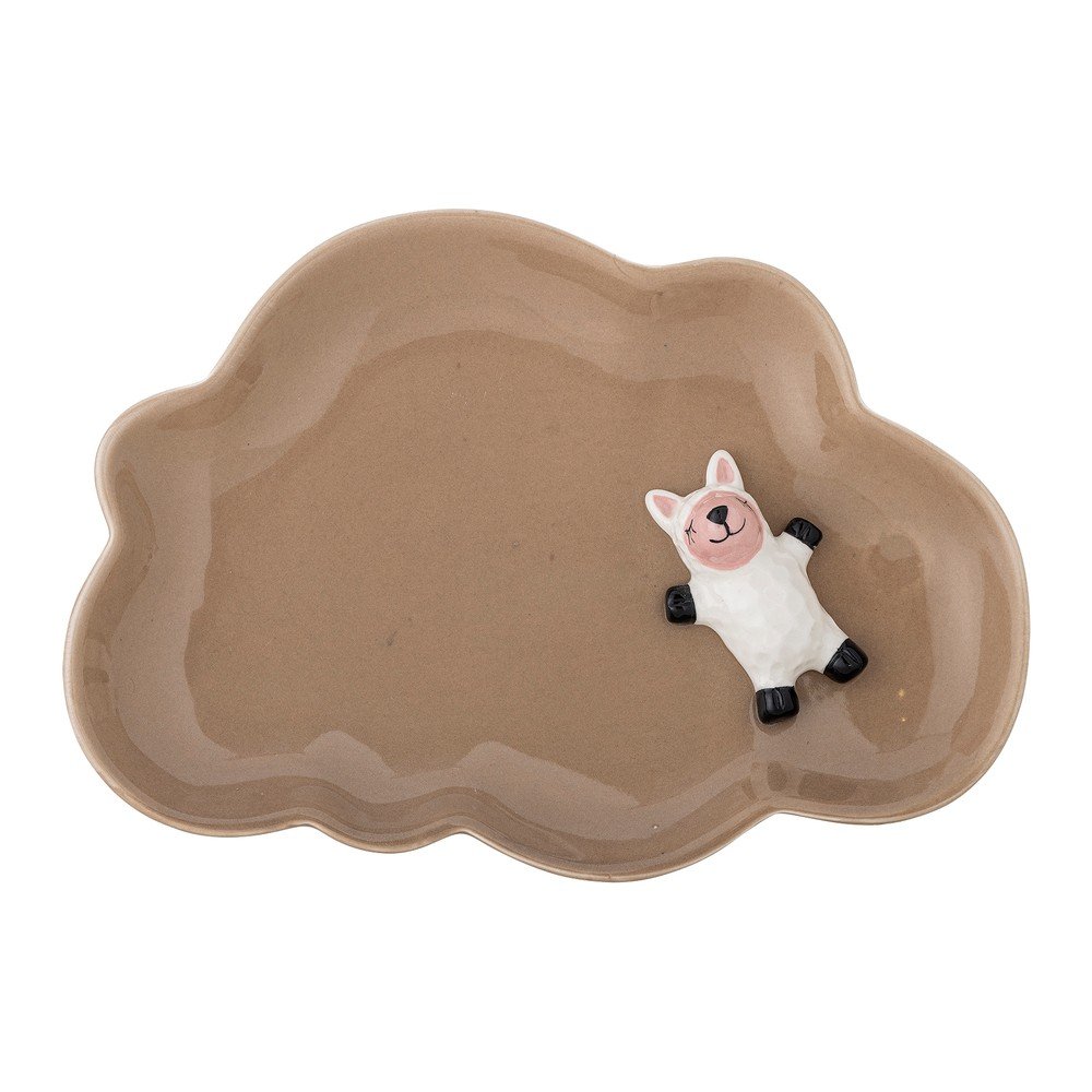 Barna kőedény gyerek tányér 14x20 cm Dolly – Bloomingville Mini