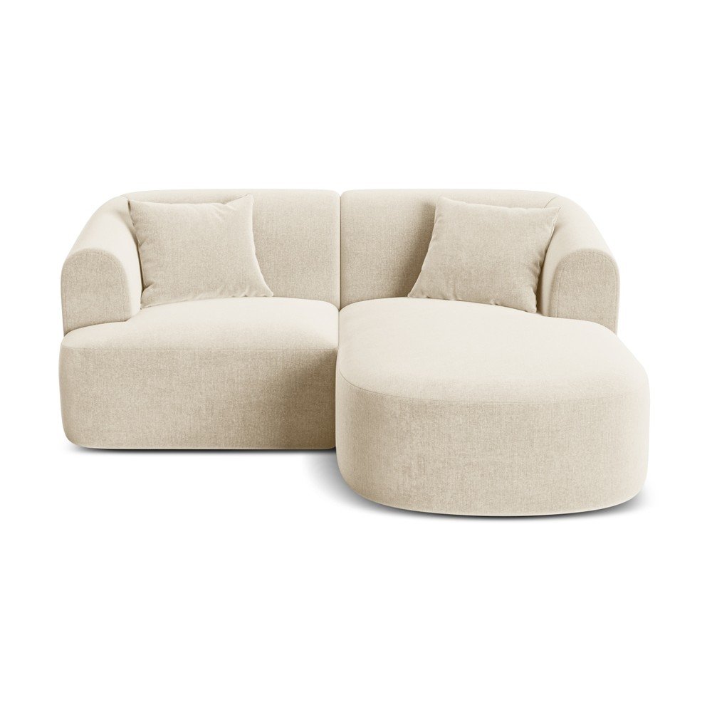 Bézs bársony sarokkanapé (jobb oldali-heverő résszel) Campi – Cosmopolitan Design