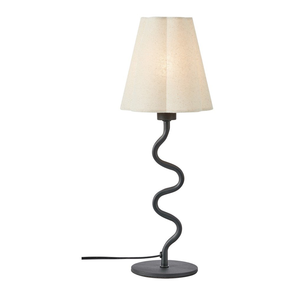 Bézs fém asztali lámpa textil búrával (magasság 41 cm) Veya – Markslöjd