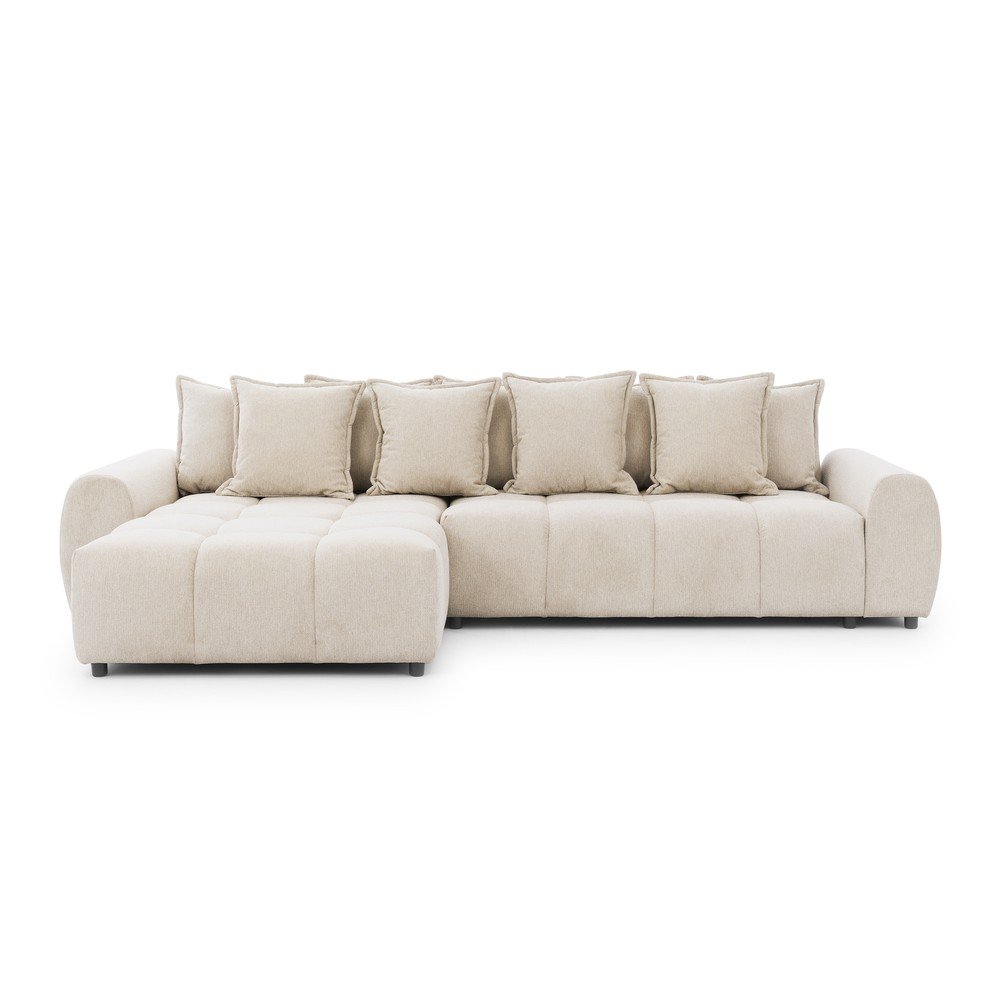 Bézs sarokkanapé (bal oldali-heverő résszel) Albane  – Ropez