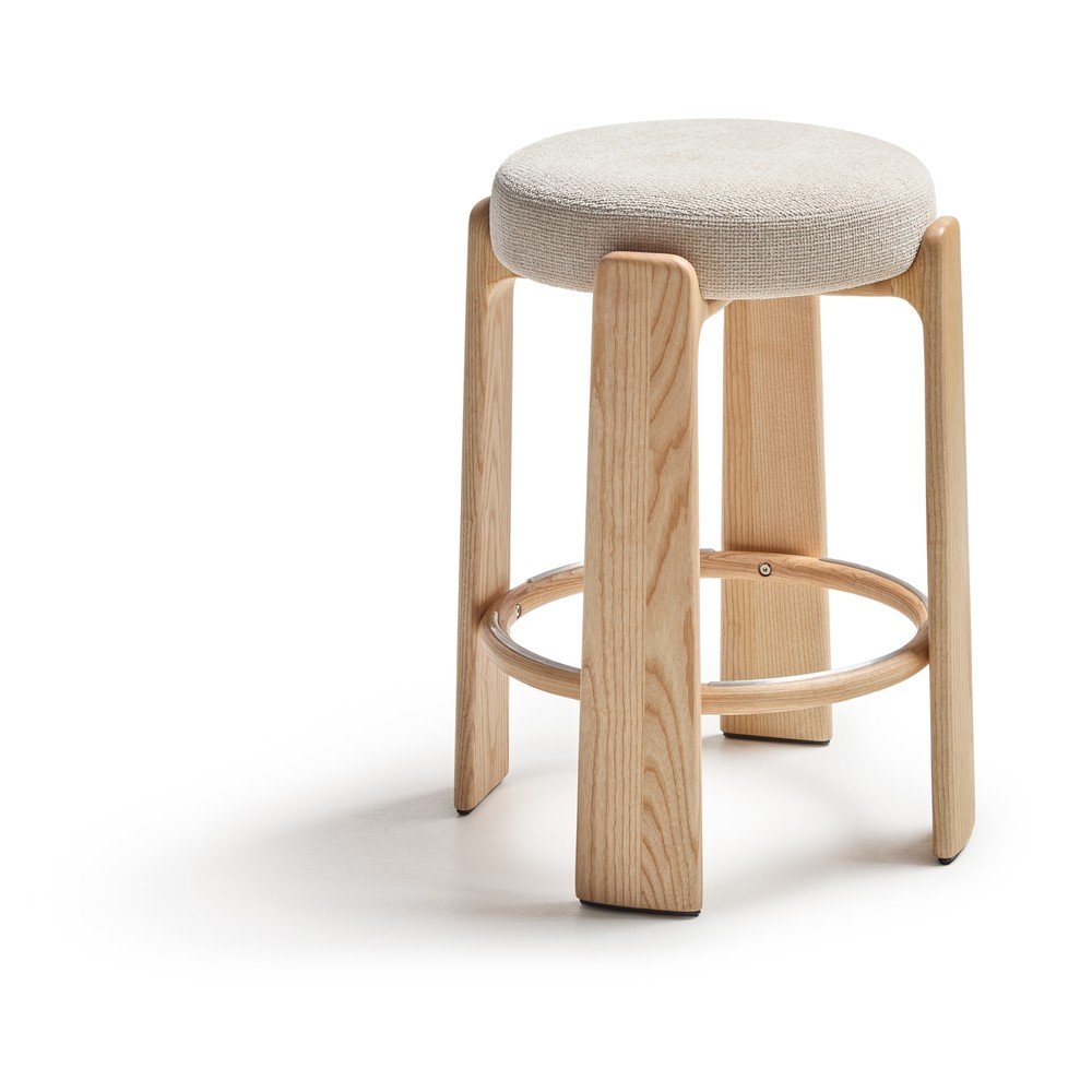 Bézs-világos natúr színű kőrisfa bárszék (ülésmagasság 65 cm) Granite – Kave Home