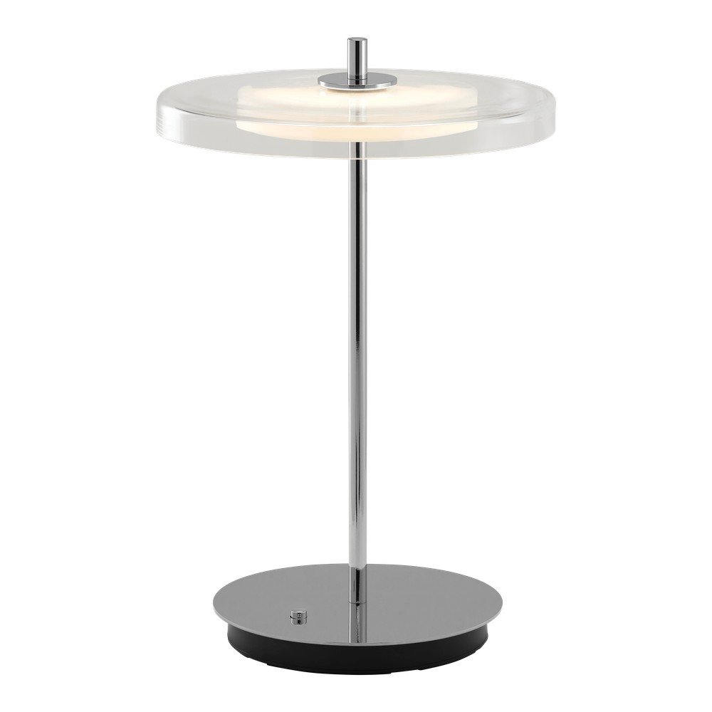 Ezüstszínű acél LED asztali lámpa USB csatlakozóval