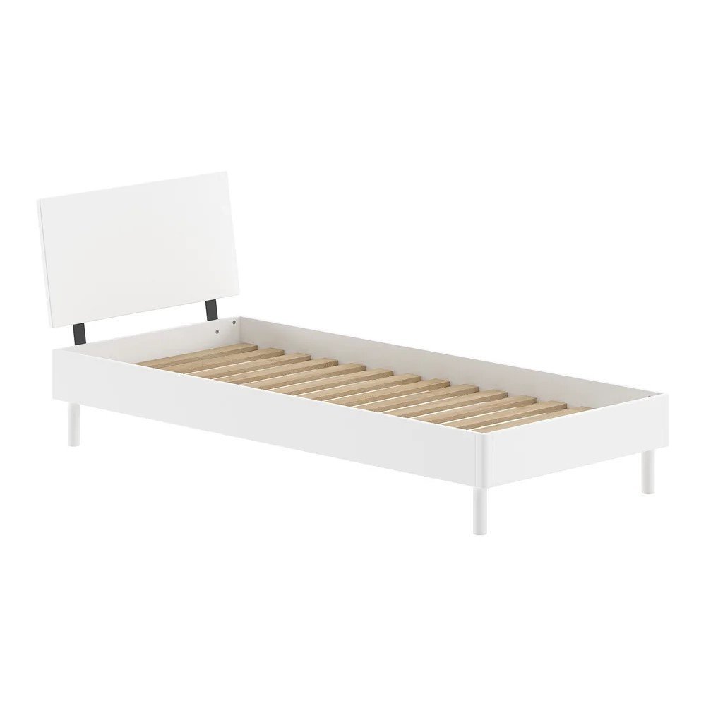 Fehér bükkfa egyszemélyes ágy ágyráccsal 90x200 cm Forrest – Vipack