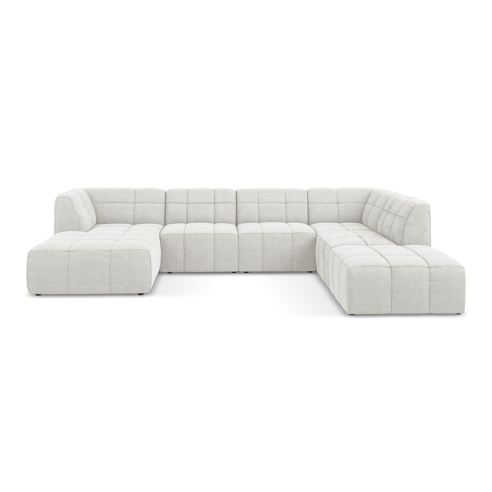 Fehér buklé  sarokkanapé (U alakú) Aloha – Makamii