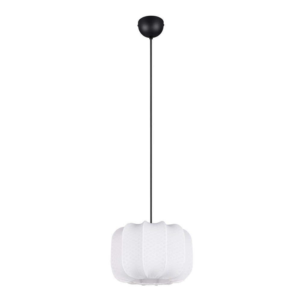 Fehér fém függőlámpa textil búrával ø 25 cm Madleine – Reality