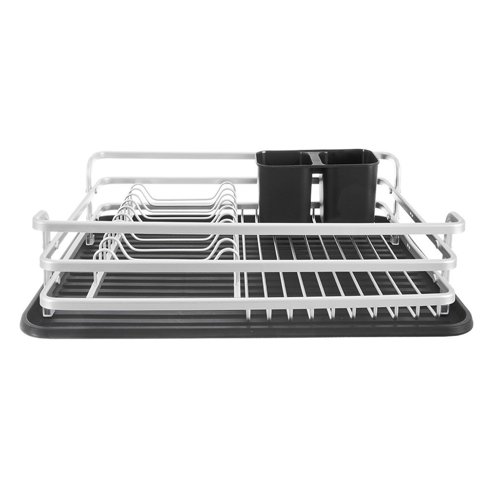 Fekete-fehér fém edényszárító 43x32 cm Deluxe – Orion