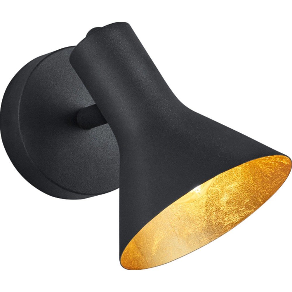 Fekete fém fali lámpa ø 11 cm Nina – Reality