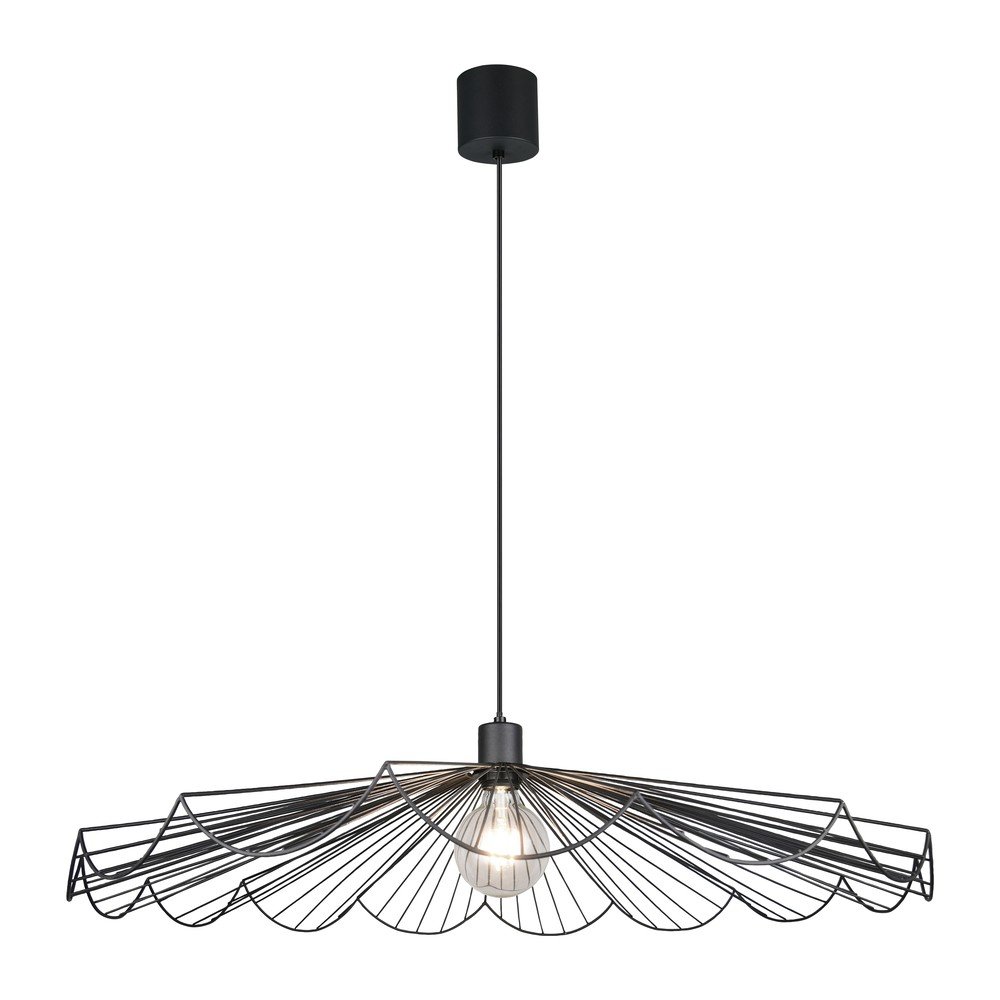 Fekete fém függőlámpa fém búrával ø 80 cm Margarita – Reality