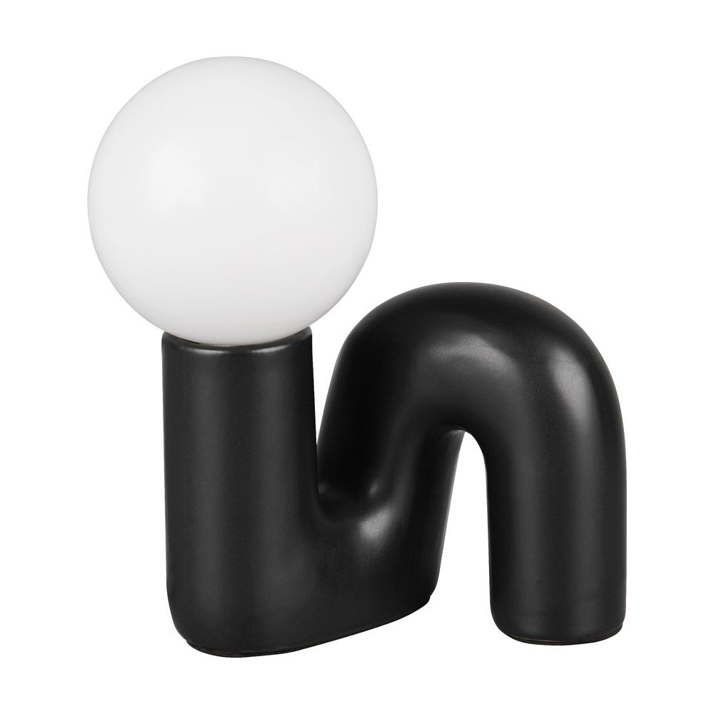 Fekete kerámia asztali lámpa (magasság 21