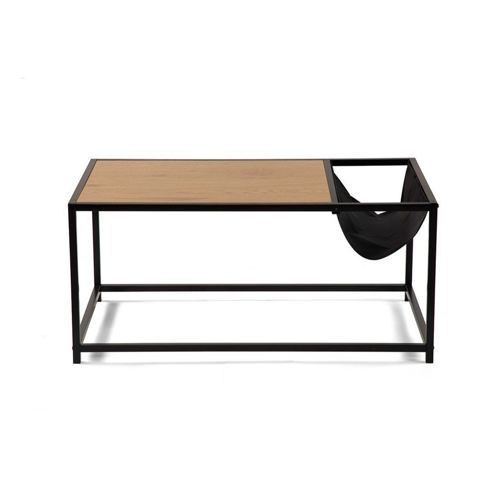 Fekete-natúr színű dohányzóasztal tölgyfa dekorral 60x99 cm Bayen – Bonami Essentials