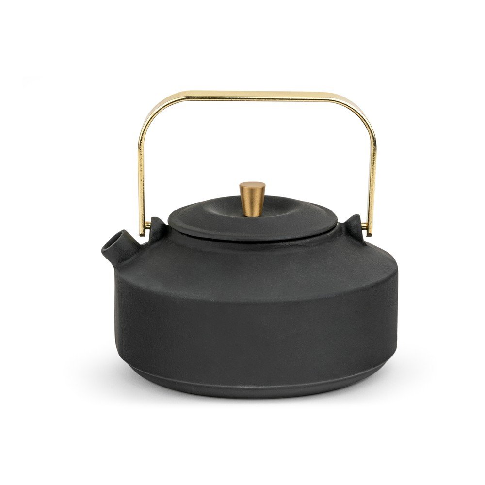 Fekete öntöttvas teáskanna szűrővel 1 l Shangdong – Bredemeijer