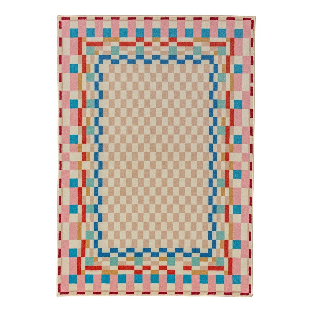 Gyapjúkeverék szőnyeg 200x300 cm Checkered Border – Flair Rugs