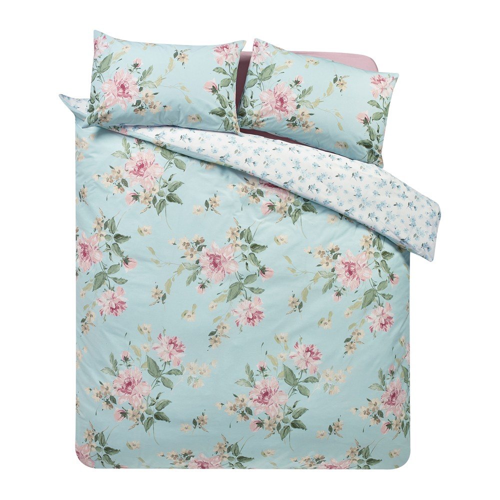 Kék kétszemélyes háromrészes ágyneműhuzat 200x200 cm Avebury Floral – Catherine Lansfield